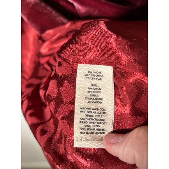 Soft Surroundings Women's Red Aria Velvet Long Sleeves Jacket Size XS - Picture 11 of 11